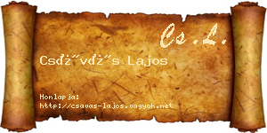 Csávás Lajos névjegykártya